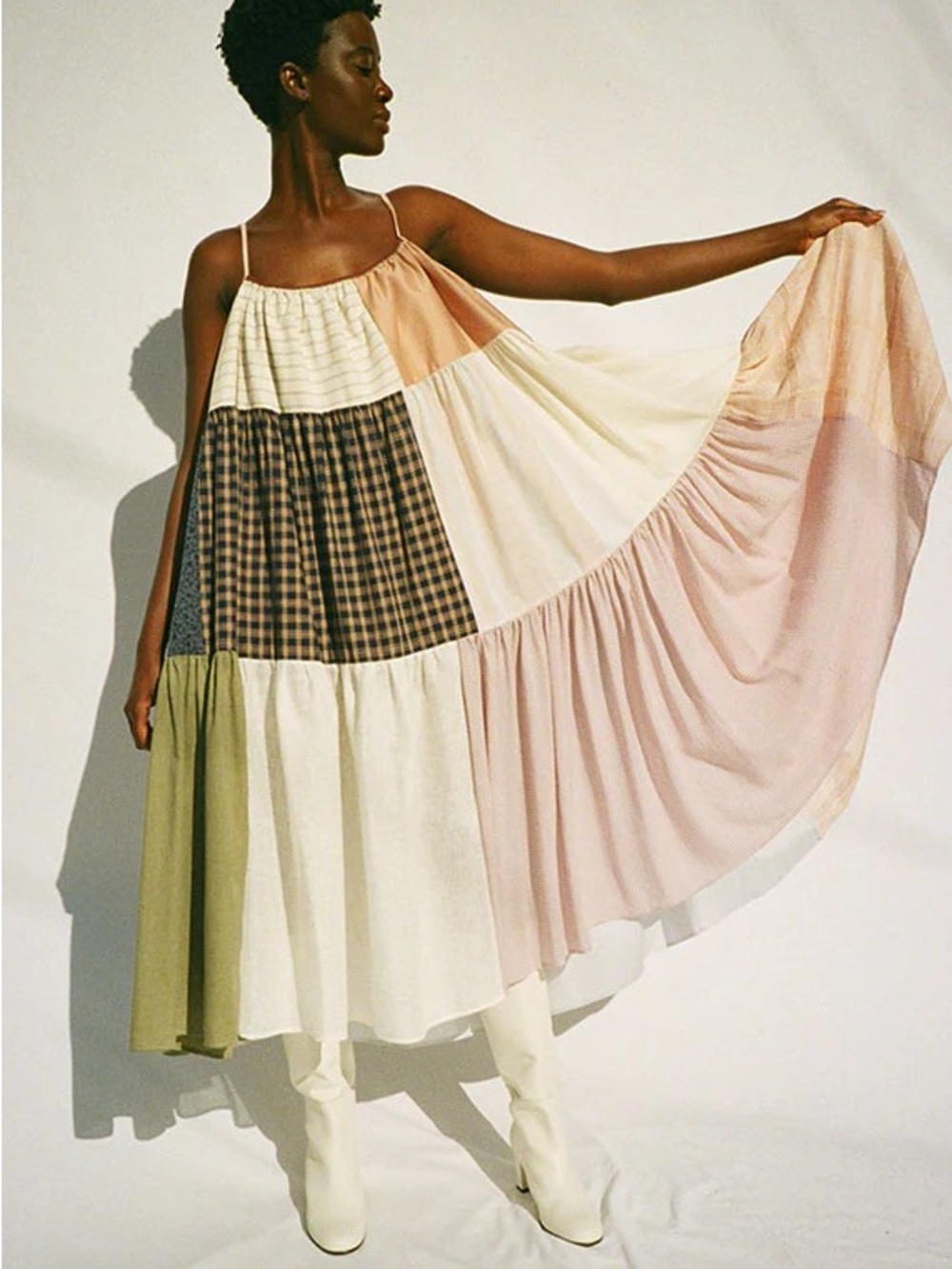 Le Reunion Studio Patchwork Maxi Dress - Neutral - L/XL